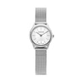 Calvin Klein Minimal White Dial Silver Mesh Bracelet Watch for Women - K3M23126