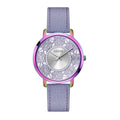 Guess Dahlia Analog Silver Dial Purple Leather Strap Watch For Women - GW0529L4