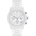 Michael Kors Runway White Ceramic Dial White Steel Strap Watch for Women - MK5161