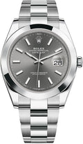 Rolex Datejust 41 Oyster Grey Dial Oystersteel Strap Watch for Men - M126300-0007