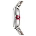 Bvlgari LVCEA Diamonds Silver Mother of Pearl Dial Silver Leather Strap Watch for Women - LVCEA103367