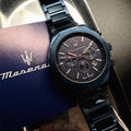 Maserati Stile Chronograph Blue Dial Blue Steel Strap Watch For Men - R8873642008