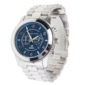 Michael Kors Stop Hunger Chronograph Blue Dial Silver Steel Strap Watch for Men - MK8314