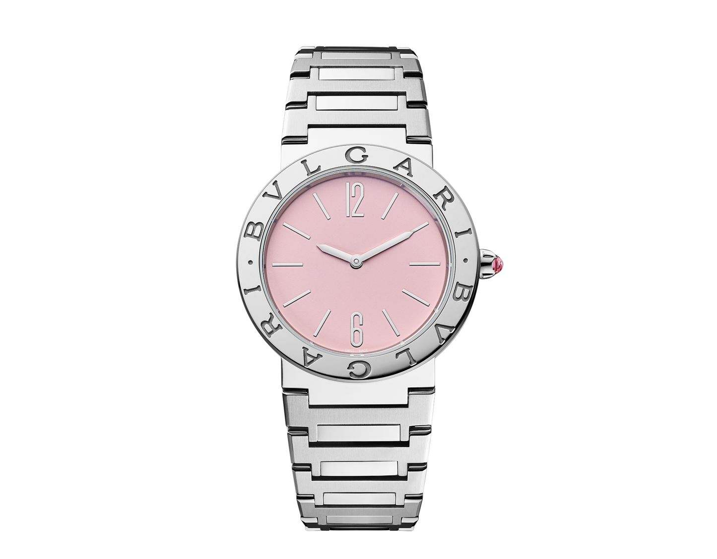 Bvlgari Bvlgari Bvlgari Quartz Pink Dial Silver Steel Strap Watch for Women - BVLGARI103711