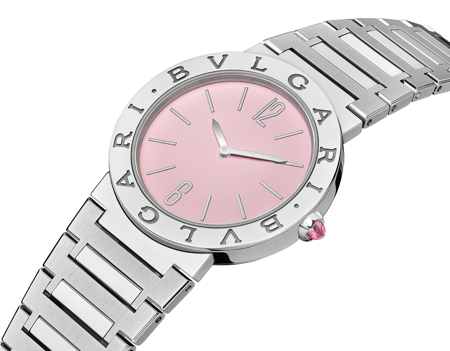 Bvlgari Bvlgari Bvlgari Quartz Pink Dial Silver Steel Strap Watch for Women - BVLGARI103711