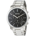 Hugo Boss Commander Black Dial Silver Steel Strap Watch for Men - 1513433