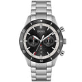 Hugo Boss Santiago Black Dial Silver Steel Strap Watch for Men - 1513862