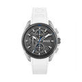 Hugo Boss Volane Grey Dial White SIlicone Strap Watch for Men - 1513948
