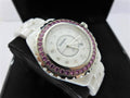 Chanel J12 Sapphire Bezel Ceramic White Dial White Steel Strap Watch for Women - J12 H2010