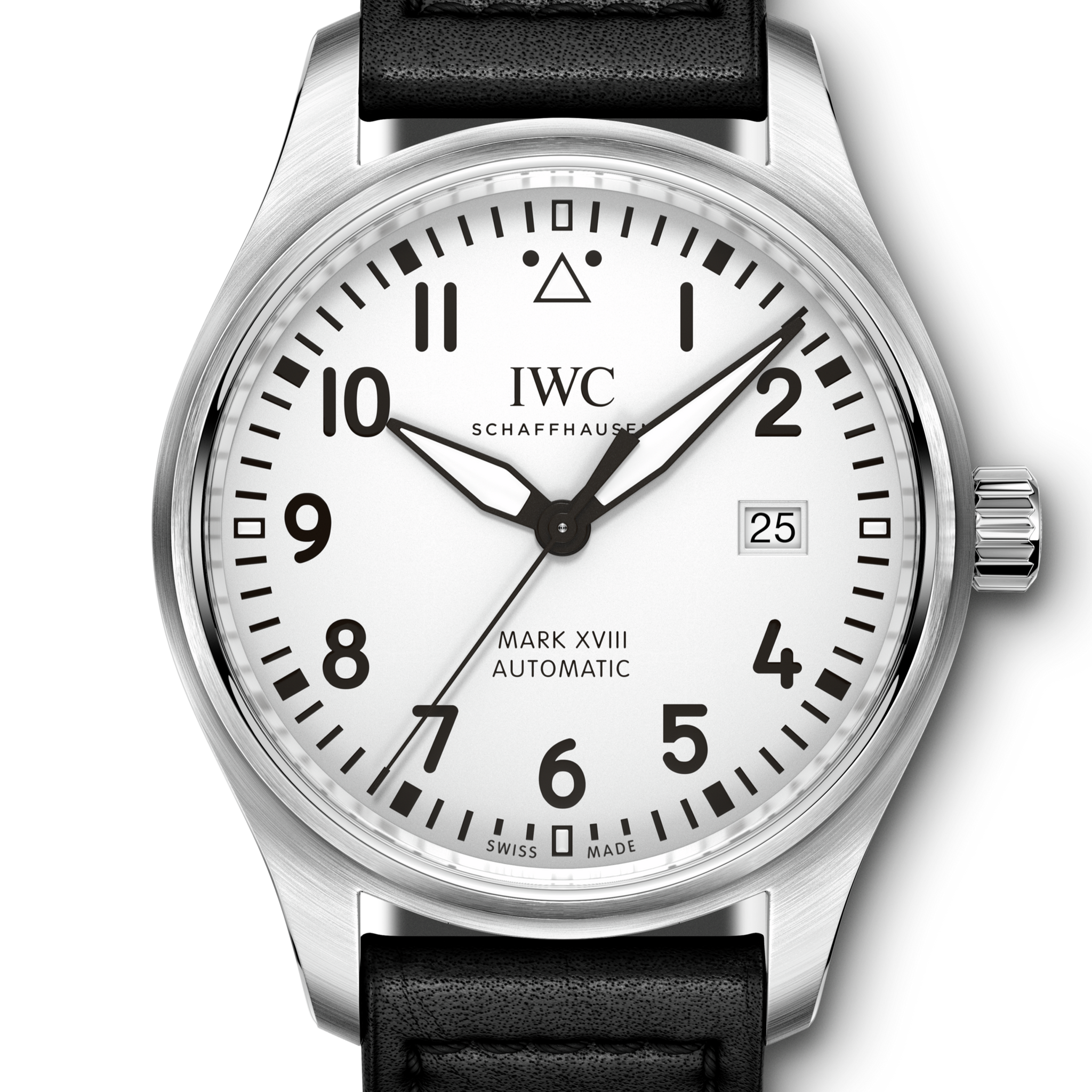 IWC Pilot's Watch Mark XVIII White Dial Black Leather Strap Watch for Men - IW327002