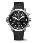 IWC Aquatimer Chronograph Black Dial Black Leather Strap Watch for Men - IW376803