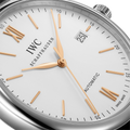 IWC Portofino Automatic White Dial Black Leather Strap Watch for Men - IW356517