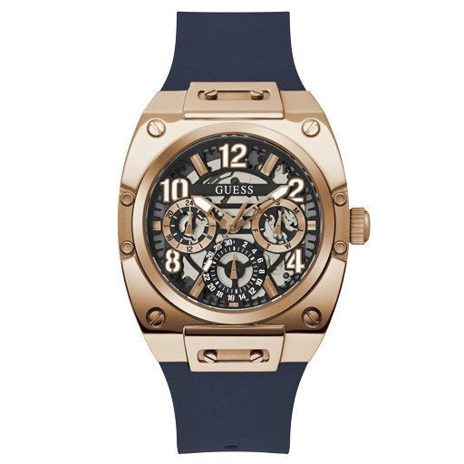 Guess Prodigy Multifunction Navy Blue Dial Blue Silicone Strap Watch For Men - GW0569G3