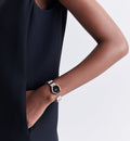 Dior Gem Dior Mother of Pearl Diamonds Black Dial Silver Steel Strap Watch for Women - CD18111X1058