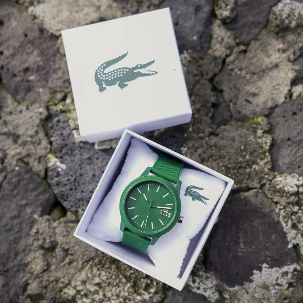 Lacoste 12.12 Green Dial Green Silicone Strap Watch for Men - 2010985