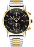 Tommy Hilfiger Analog Black Dial Two Tone Steel Strap Watch for Men - 1791539