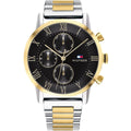 Tommy Hilfiger Analog Black Dial Two Tone Steel Strap Watch for Men - 1791539