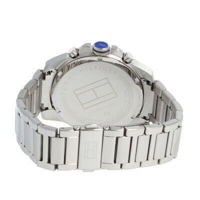 Tommy Hilfiger Iconic Quartz Black Dial Silver Steel Strap Watch for Men - 1791564