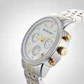 Michael Kors Ritz Chronograph White Dial Two Tone Steel Strap Watch for Women - MK5057