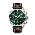 IWC Pilot's Watch Chronograph Edition Racing Green 43mm Green Dial Brown Leather Strap Watch for Men - IW377726