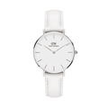 Daniel Wellington Petite Bondi White Dial White Leather Strap Watch For Women - DW00100190