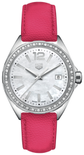 Tag Heuer Formula 1 Quartz Mother of Pearl Dial Pink Leather Strap Watch for Women - WBJ131A.FC8252