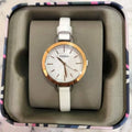 Fossil Classic Minute White Dial White Leather Strap Watch for Women - BQ3328