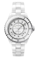 Chanel J12 Quartz Diamonds White Dial White Steel Strap Watch for Women - J12 H5703