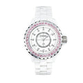 Chanel J12 Sapphire Bezel Ceramic White Dial White Steel Strap Watch for Women - J12 H2010