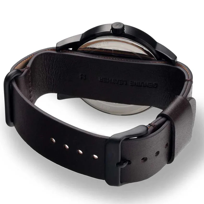 Lacoste Metro Black Dial Brown Leather Strap Watch for Men - 2010877