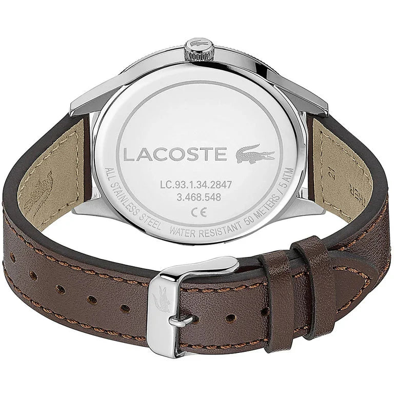 Lacoste Continental Blue Dial Brown Leather Strap Watch for Men - 2011040