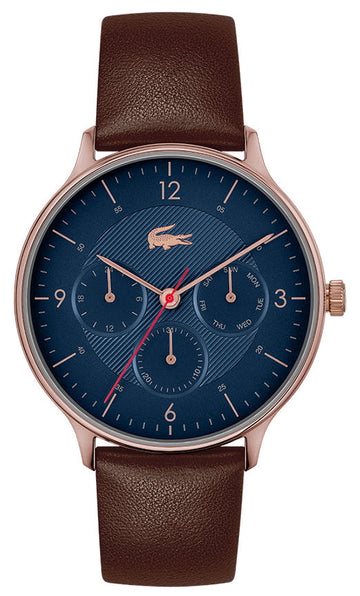 Lacoste Club Blue Dial Brown Leather Strap Watch for Men - 2011141