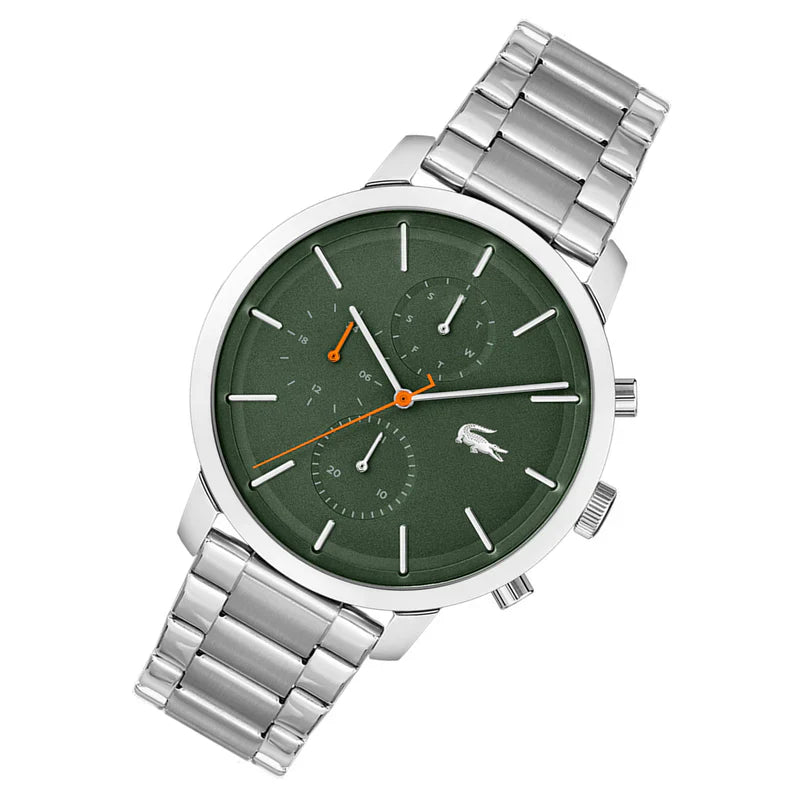 Lacoste Replay Green Dial Silver Steel Strap Watch for Men - 2011178