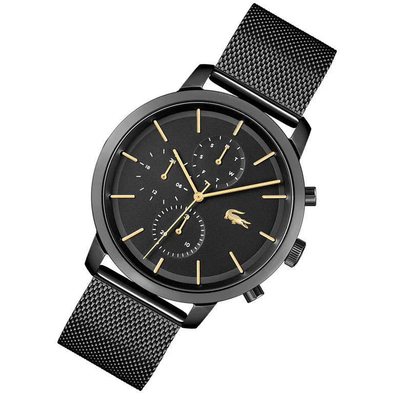 Lacoste Replay Black Dial Black Steel Strap Watch for Men - 2011194