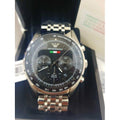 Emporio Armani Team Italia Chronograph Black Dial Silver Steel Strap Watch For Men - AR5983