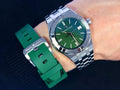 Maurice Lacroix Aikon Automatic Green Dial Silver Steel Strap Watch for Men - AI1807-SS002-630-1