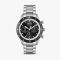 Hugo Boss Santiago Black Dial Silver Steel Strap Watch for Men - 1513862
