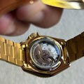 Seiko 5 Sports Automatic Black Dial Gold Steel Strap Watch For Men - SRPK18
