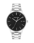 Calvin Klein City Chronograph Black Dial Silver Steel Strap Watch for Men - K2G2G14Y