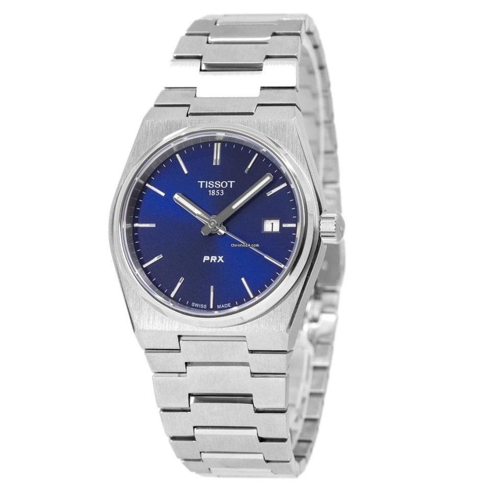 Tissot PRX Blue Dial Silver Steel Strap Watch For Women - T137.210.11.041.00