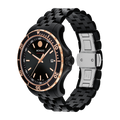 Movado 800 Series Black Dial Black Steel Strap Watch For Men - 2600162