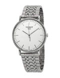 Tissot T Classic Everytime Large White Dial Silver Steel Strap Watch for Men - T109.610.11.031.00