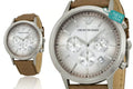 Emporio Armani Classic Chronograph Silver Dial Brown Leather Strap Watch For Men - AR2471