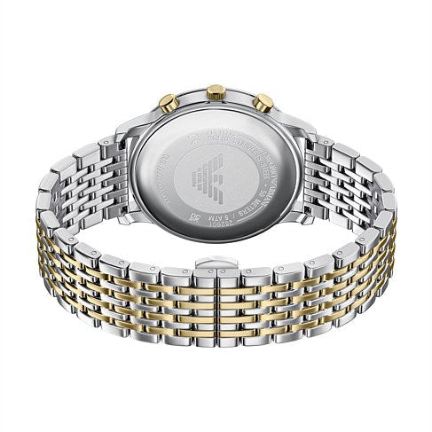 Emporio Armani Classic White Dial Two Tone Steel Strap Watch for Men  - AR11603