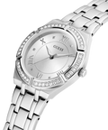 Guess Cosmo Diamonds Silver Dial Silver Steel Strap Watch For Women - GW0033L1