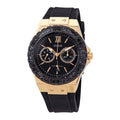 Guess Black Dial Black Rubber Strap Watch For Women - W1053L7