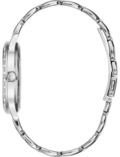 Guess Ethereal Diamonds Silver Dial Silver Steel Strap Watch for Women - W1013L1