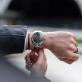 Daniel Wellington Iconic Chronograph Link Black Dial Silver Steel Strap Watch For Men  - DW00100645