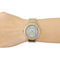 Michael Kors Kerry Mother of Pearl Dial Gold Steel Strap Watch for Women - MK3481