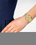 Guess Madison Diamonds Gold Dial Gold Steel Strap Watch for Women - W0637L2